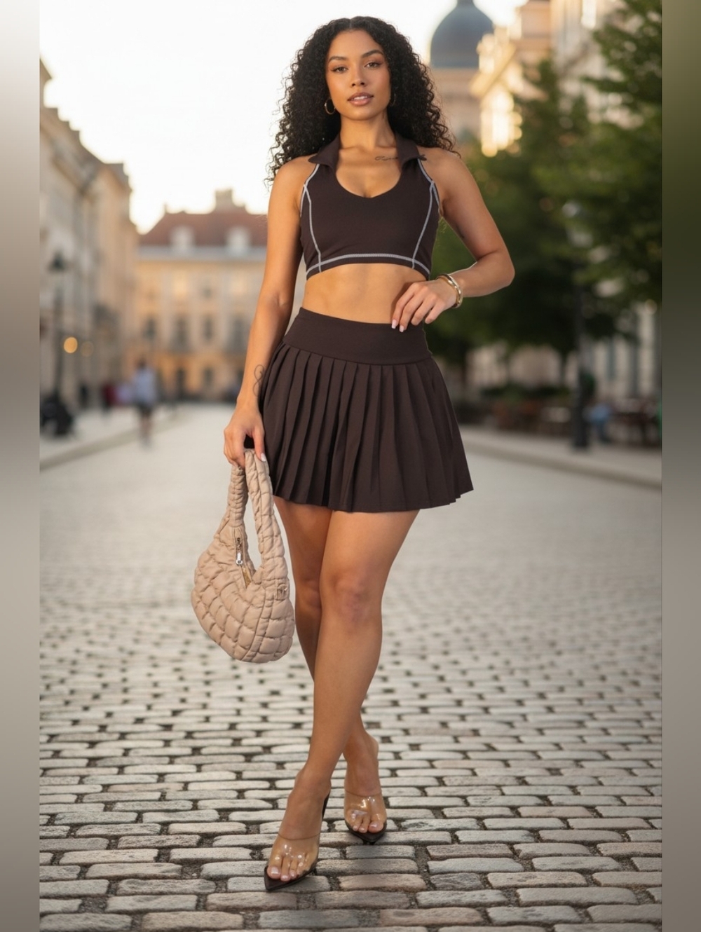 Marlowe Skirt Set-Brown